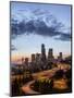 Washington, Seattle. Sunset View of Downtown over I-5 from the Jose Rizal Bridge-Gary Luhm-Mounted Photographic Print
