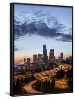 Washington, Seattle. Sunset View of Downtown over I-5 from the Jose Rizal Bridge-Gary Luhm-Framed Photographic Print