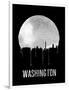 Washington Skyline Black-null-Framed Art Print