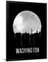 Washington Skyline Black-null-Framed Art Print