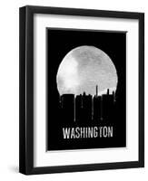 Washington Skyline Black-null-Framed Art Print