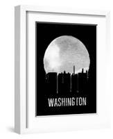 Washington Skyline Black-null-Framed Art Print