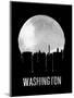 Washington Skyline Black-null-Mounted Art Print