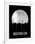 Washington Skyline Black-null-Framed Art Print