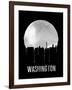 Washington Skyline Black-null-Framed Art Print