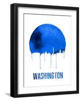 Washington Skyline Blue-null-Framed Art Print