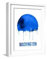 Washington Skyline Blue-null-Framed Art Print