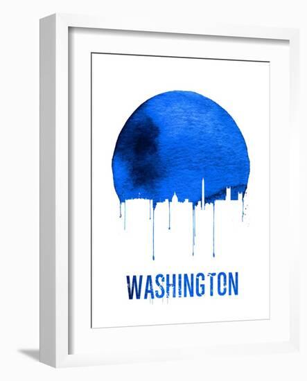 Washington Skyline Blue-null-Framed Art Print