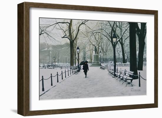 Washington Square Park in the Snow, 2014-Max Ferguson-Framed Giclee Print