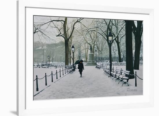 Washington Square Park in the Snow, 2014-Max Ferguson-Framed Giclee Print