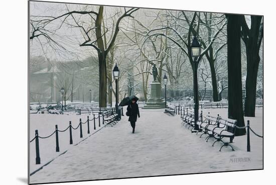 Washington Square Park in the Snow, 2014-Max Ferguson-Mounted Giclee Print