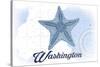 Washington - Starfish - Blue - Coastal Icon-Lantern Press-Stretched Canvas
