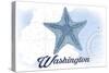 Washington - Starfish - Blue - Coastal Icon-Lantern Press-Stretched Canvas