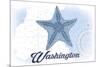 Washington - Starfish - Blue - Coastal Icon-Lantern Press-Mounted Premium Giclee Print