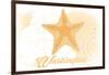 Washington - Starfish - Yellow - Coastal Icon-Lantern Press-Framed Premium Giclee Print