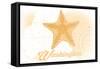 Washington - Starfish - Yellow - Coastal Icon-Lantern Press-Framed Stretched Canvas