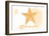 Washington - Starfish - Yellow - Coastal Icon-Lantern Press-Framed Art Print