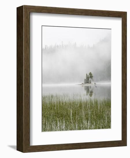 Washington State, Alpine Lakes Wilderness. Snow Lake, Island and fog-Jamie & Judy Wild-Framed Photographic Print