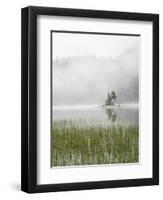 Washington State, Alpine Lakes Wilderness. Snow Lake, Island and fog-Jamie & Judy Wild-Framed Photographic Print