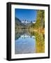 Washington State. Cooper Lake in Central Washington, Cascade Mountains reflecting in calm waters.-Terry Eggers-Framed Photographic Print