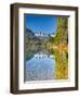 Washington State. Cooper Lake in Central Washington, Cascade Mountains reflecting in calm waters.-Terry Eggers-Framed Photographic Print
