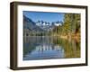 Washington State. Cooper Lake in Central Washington, Cascade Mountains reflecting in calm waters.-Terry Eggers-Framed Photographic Print