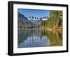 Washington State. Cooper Lake in Central Washington, Cascade Mountains reflecting in calm waters.-Terry Eggers-Framed Photographic Print