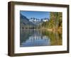 Washington State. Cooper Lake in Central Washington, Cascade Mountains reflecting in calm waters.-Terry Eggers-Framed Photographic Print