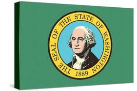 Washington State Flag-Lantern Press-Stretched Canvas