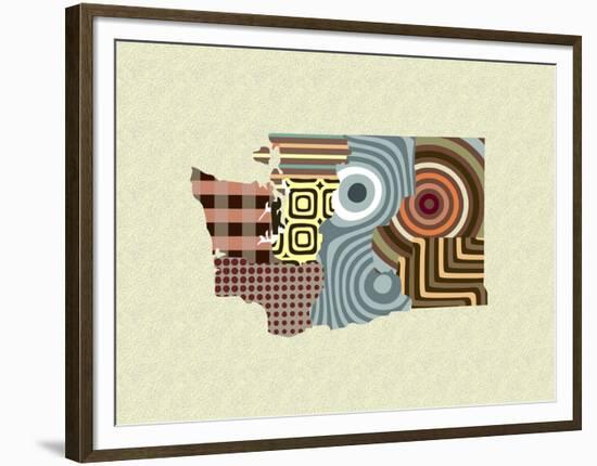 Washington State Map-Lanre Adefioye-Framed Premium Giclee Print