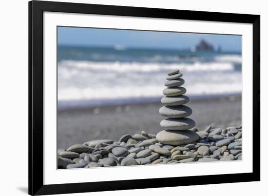 Washington State, Olympic National Park. Stacked Beach Rocks-Jaynes Gallery-Framed Photographic Print