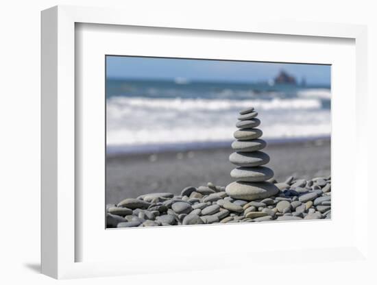 Washington State, Olympic National Park. Stacked Beach Rocks-Jaynes Gallery-Framed Photographic Print