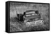 Washington State, Palouse. B&W of Vintage Studebaker Pickup Truck in Field-Jaynes Gallery-Framed Stretched Canvas