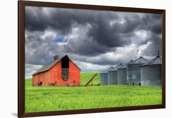 Washington State, Palouse. Barn and Silos-Jaynes Gallery-Framed Photographic Print