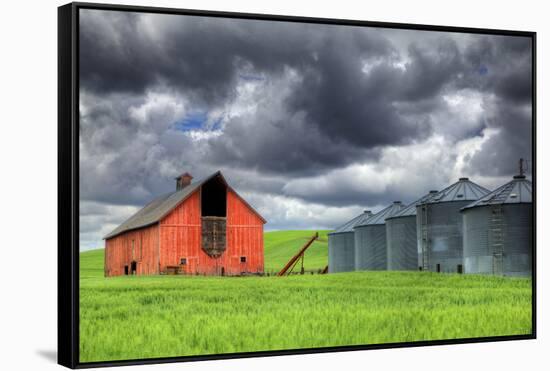 Washington State, Palouse. Barn and Silos-Jaynes Gallery-Framed Stretched Canvas