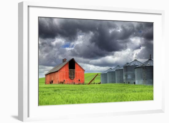 Washington State, Palouse. Barn and Silos-Jaynes Gallery-Framed Photographic Print