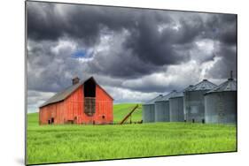 Washington State, Palouse. Barn and Silos-Jaynes Gallery-Mounted Photographic Print