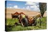 Washington State, Palouse, Whitman County. Pioneer Stock Farm, Tractor Used for Fence Building-Alison Jones-Stretched Canvas