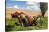 Washington State, Palouse, Whitman County. Pioneer Stock Farm, Tractor Used for Fence Building-Alison Jones-Stretched Canvas