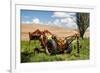 Washington State, Palouse, Whitman County. Pioneer Stock Farm, Tractor Used for Fence Building-Alison Jones-Framed Photographic Print