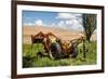 Washington State, Palouse, Whitman County. Pioneer Stock Farm, Tractor Used for Fence Building-Alison Jones-Framed Photographic Print