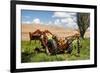 Washington State, Palouse, Whitman County. Pioneer Stock Farm, Tractor Used for Fence Building-Alison Jones-Framed Photographic Print