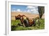 Washington State, Palouse, Whitman County. Pioneer Stock Farm, Tractor Used for Fence Building-Alison Jones-Framed Photographic Print