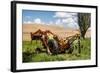 Washington State, Palouse, Whitman County. Pioneer Stock Farm, Tractor Used for Fence Building-Alison Jones-Framed Photographic Print