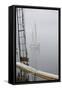 Washington State, Port Townsend. Sailboat in the Fog Off Port Townsend-Kevin Oke-Framed Stretched Canvas