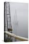 Washington State, Port Townsend. Sailboat in the Fog Off Port Townsend-Kevin Oke-Stretched Canvas