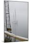 Washington State, Port Townsend. Sailboat in the Fog Off Port Townsend-Kevin Oke-Mounted Photographic Print