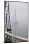 Washington State, Port Townsend. Sailboat in the Fog Off Port Townsend-Kevin Oke-Mounted Photographic Print