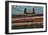 Washington State, Port Townsend. Stowed Oars and Oar Port on Longboat-Jaynes Gallery-Framed Photographic Print