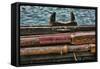 Washington State, Port Townsend. Stowed Oars and Oar Port on Longboat-Jaynes Gallery-Framed Stretched Canvas
